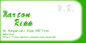 marton ripp business card